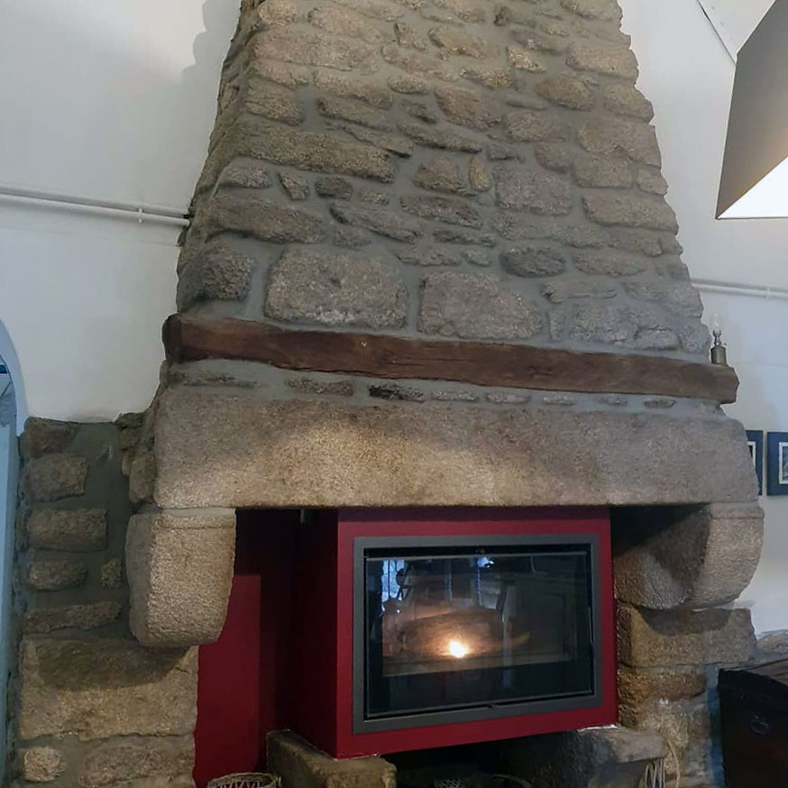 Installation insert cheminée
